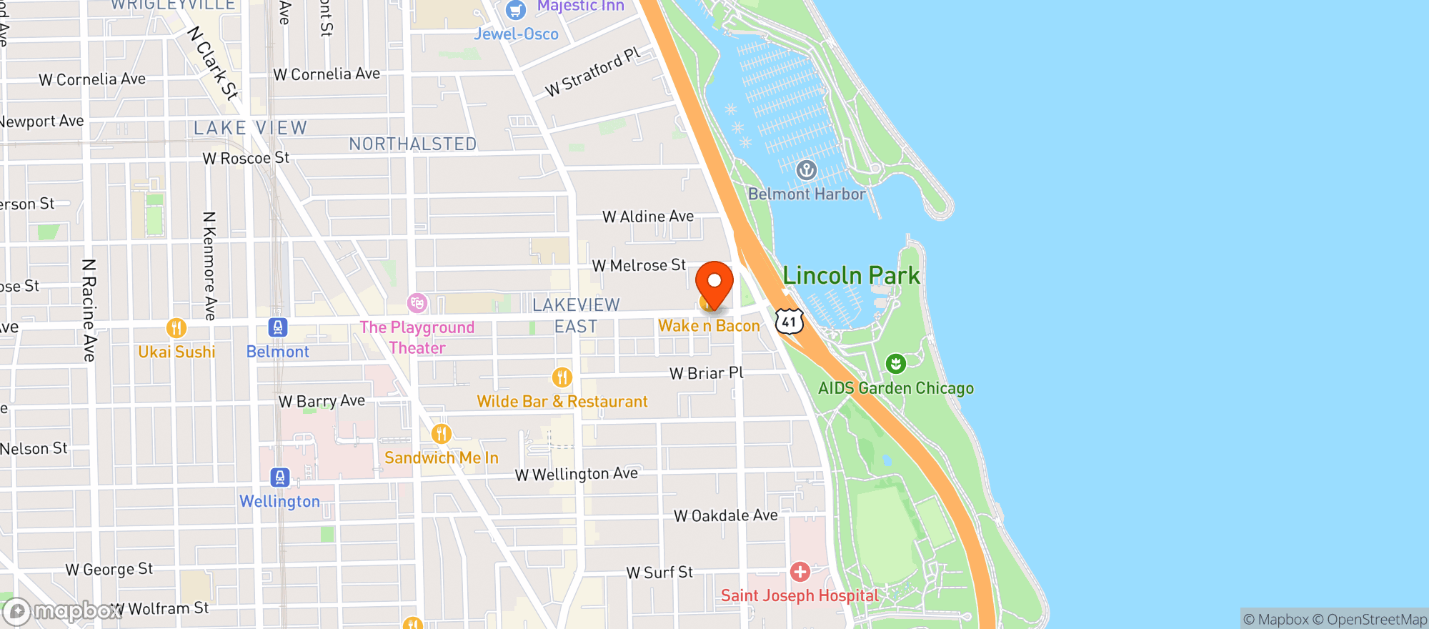 Map showing Belmont Harbor Market