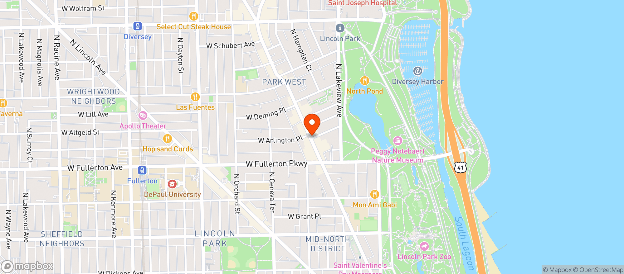 Map showing Basil Leaf Cafe/sage
