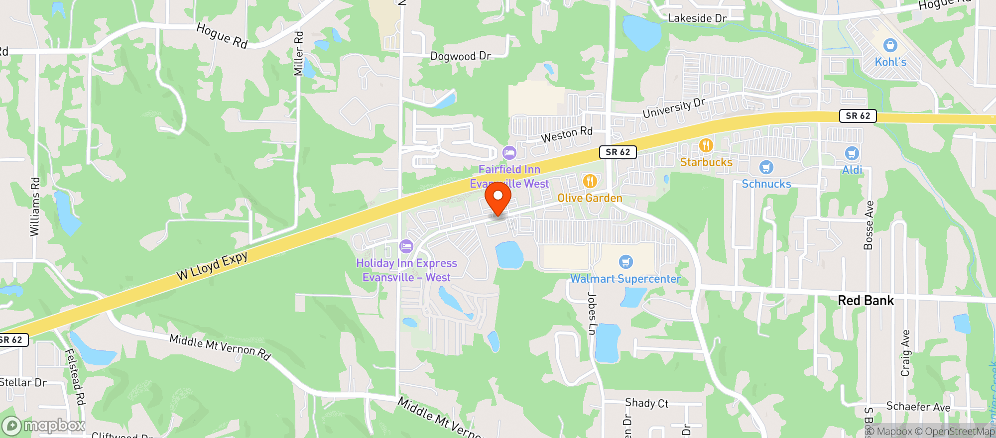 Map showing Hacienda Mexican Restaurant
