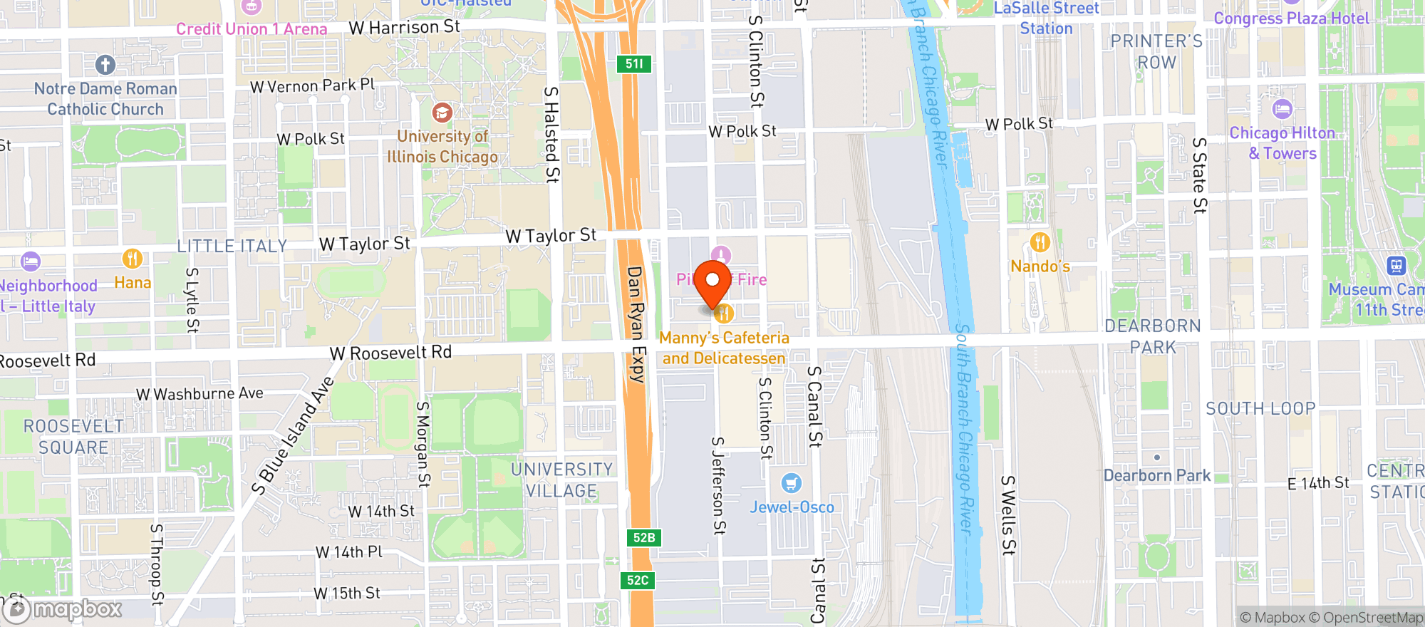 Map showing Binnys Beverage Depot