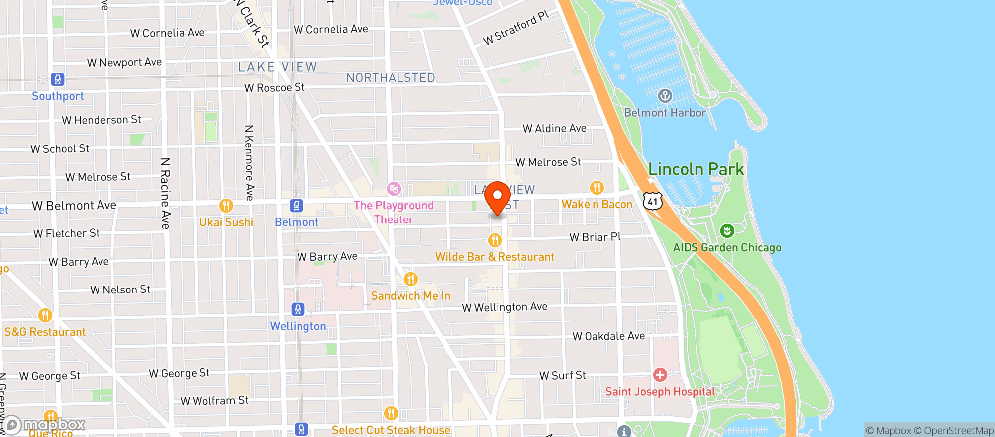 Map showing Broadway Liquors