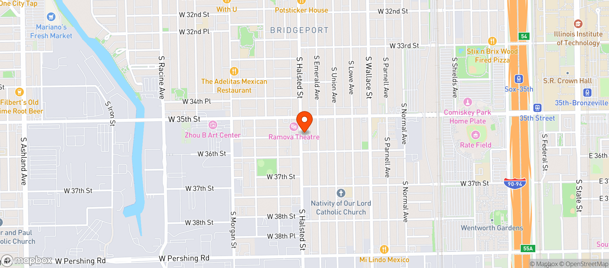 Map showing 3529 S Halsted Inc