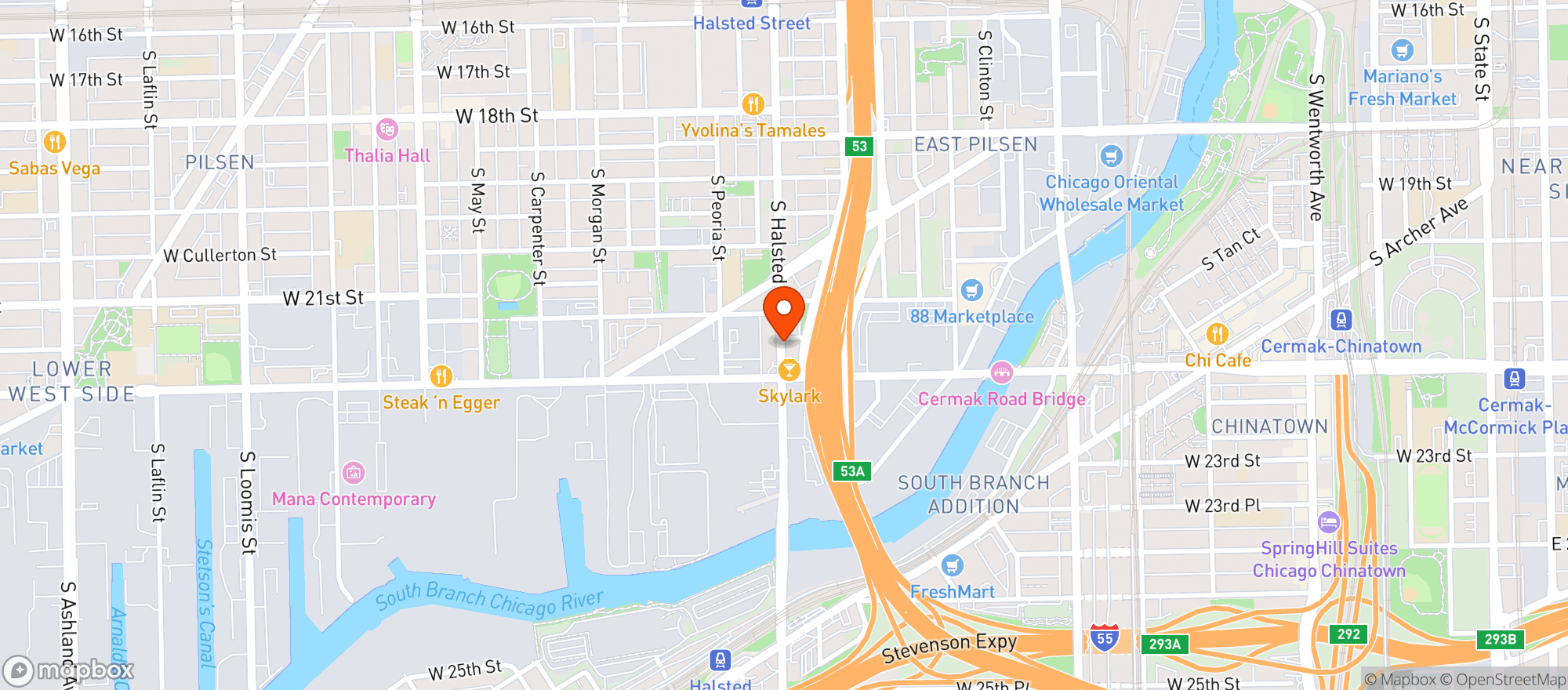 Map showing F & R Liquor