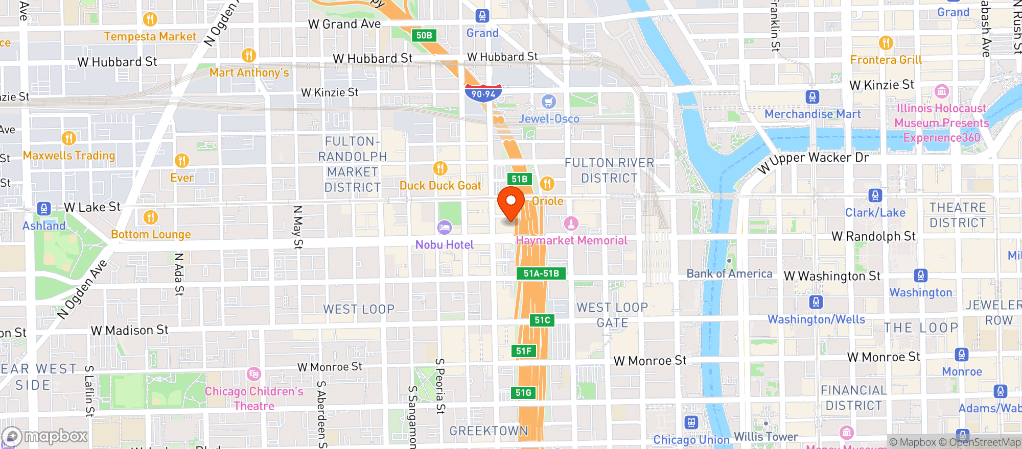Map showing Tanoshii Sushi West Loop
