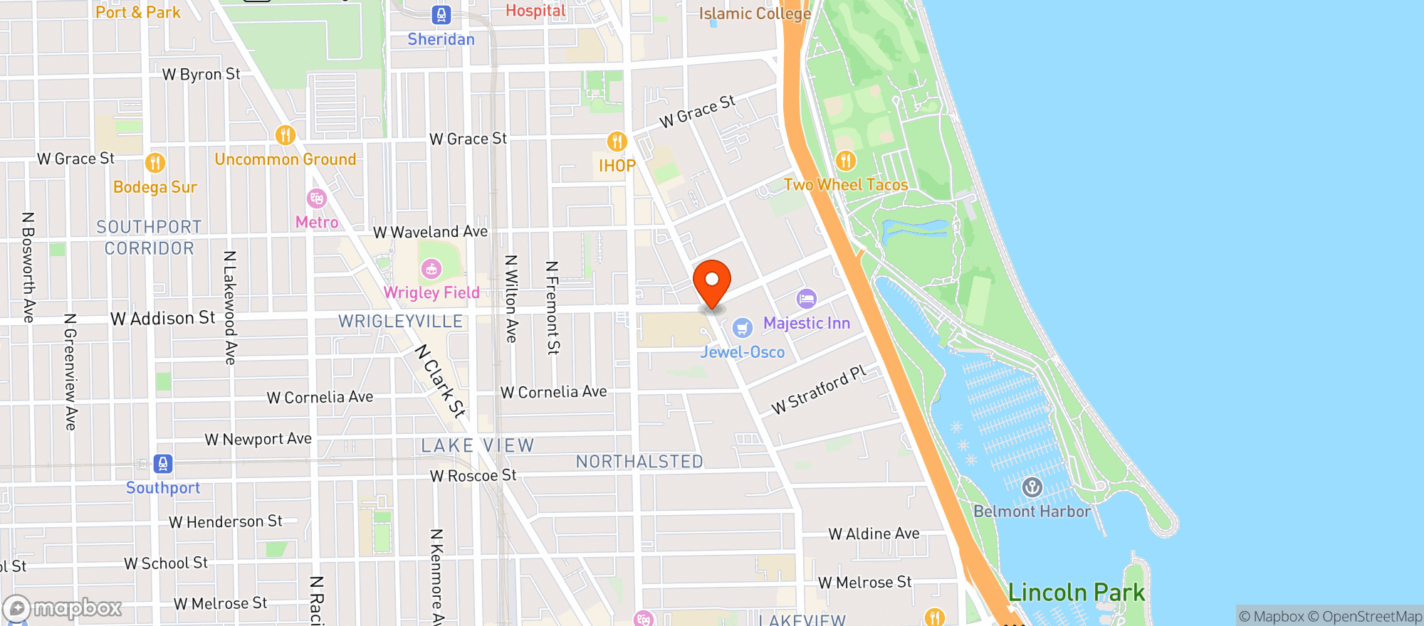 Map showing Joes On Broadway