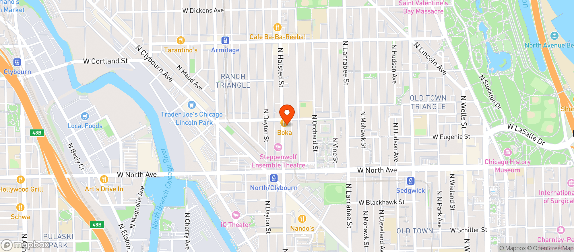 Map showing Alinea