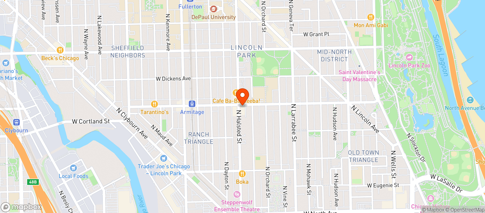 Map showing Marquee Lounge