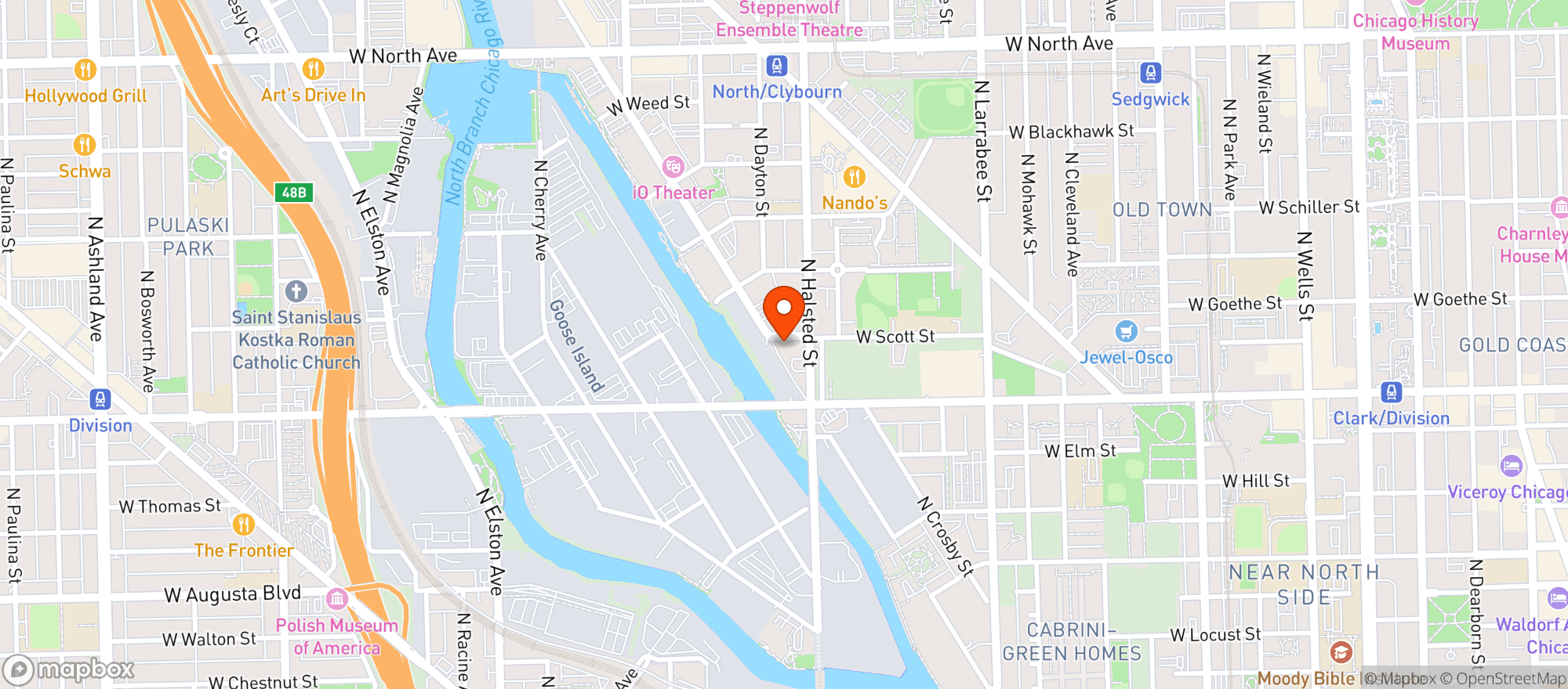 Map showing Riverside Market