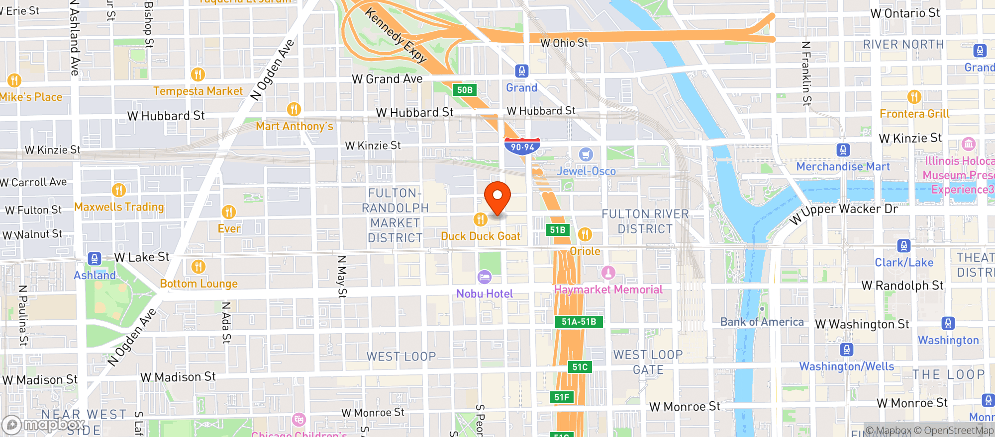 Map showing Emporium Fulton Market