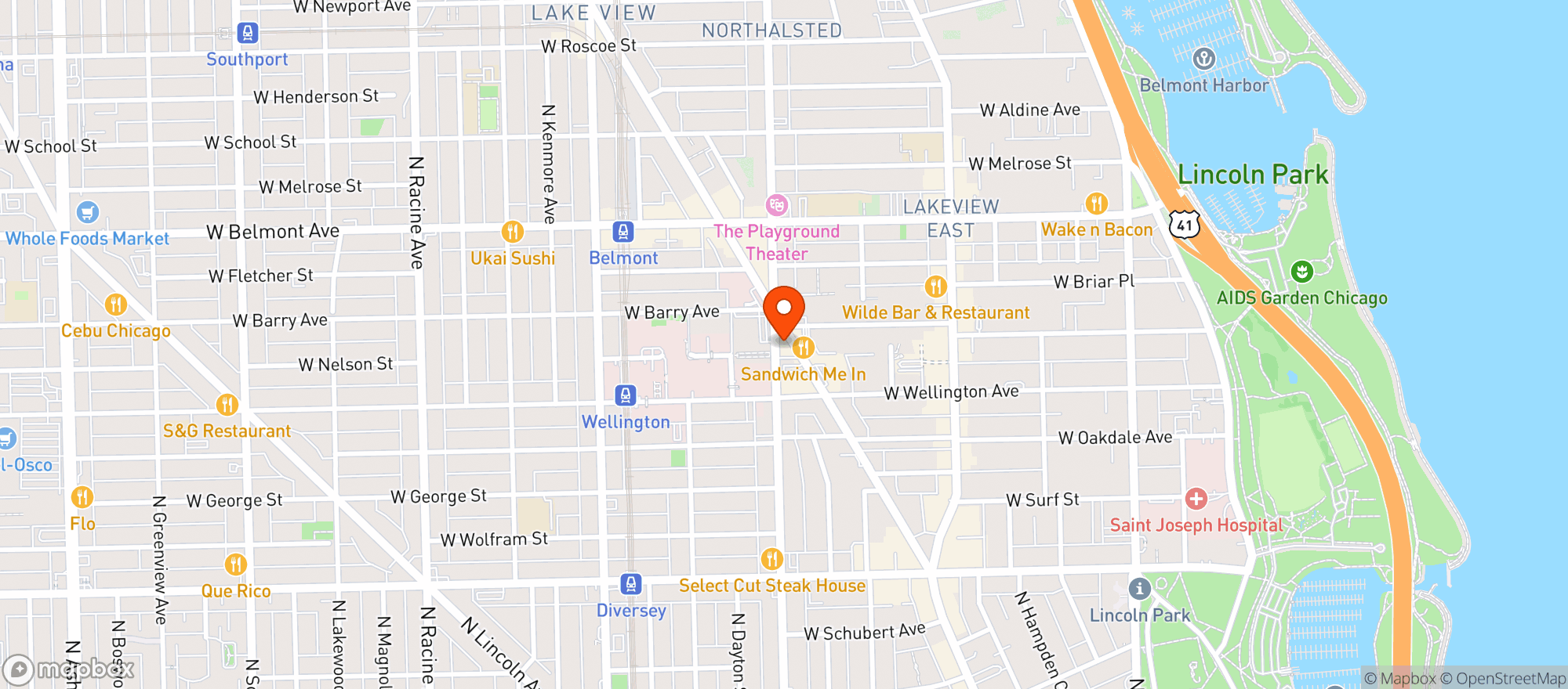 Map showing Clark St Dog