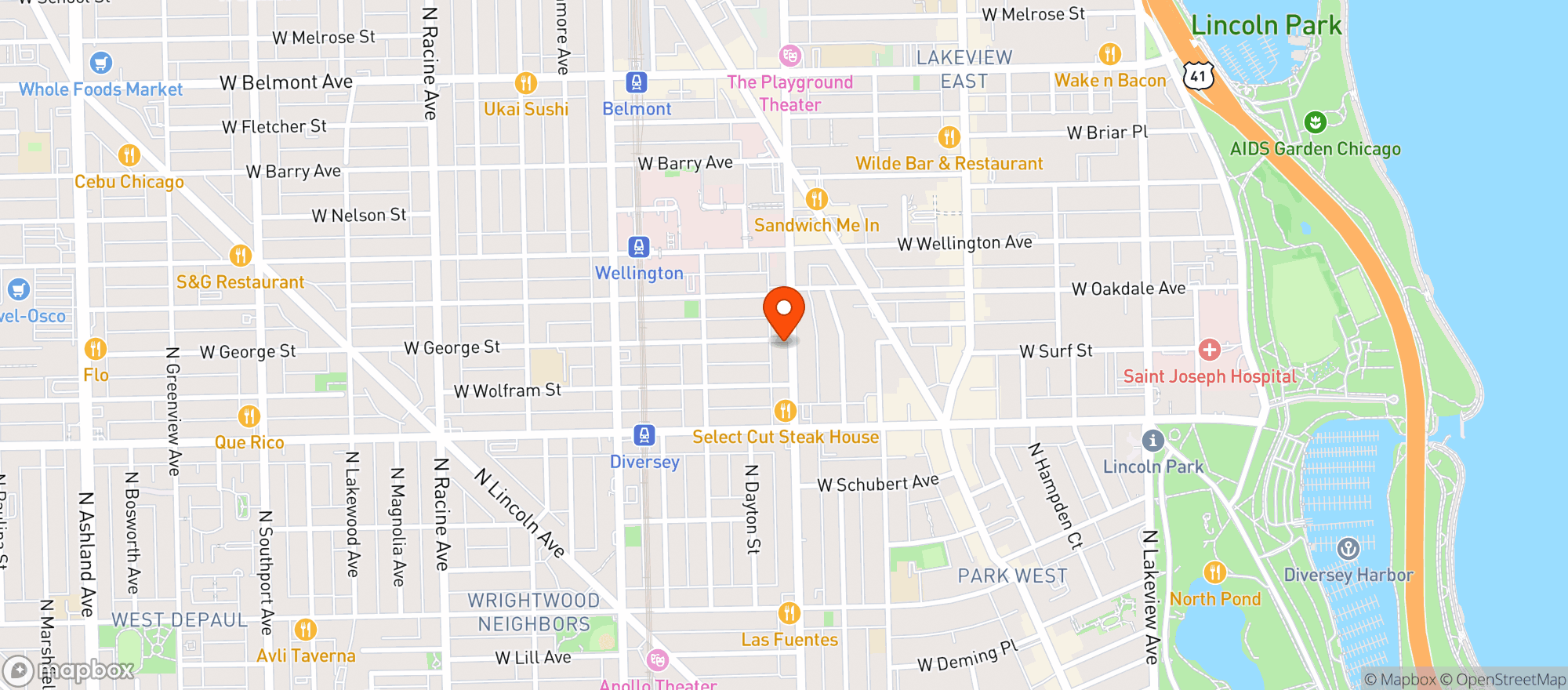 Map showing George Street Pub