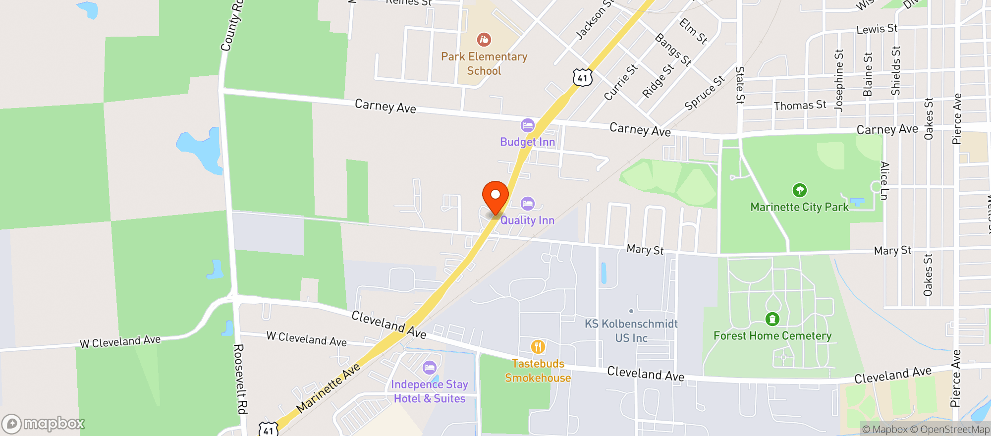 Map showing La Cabana