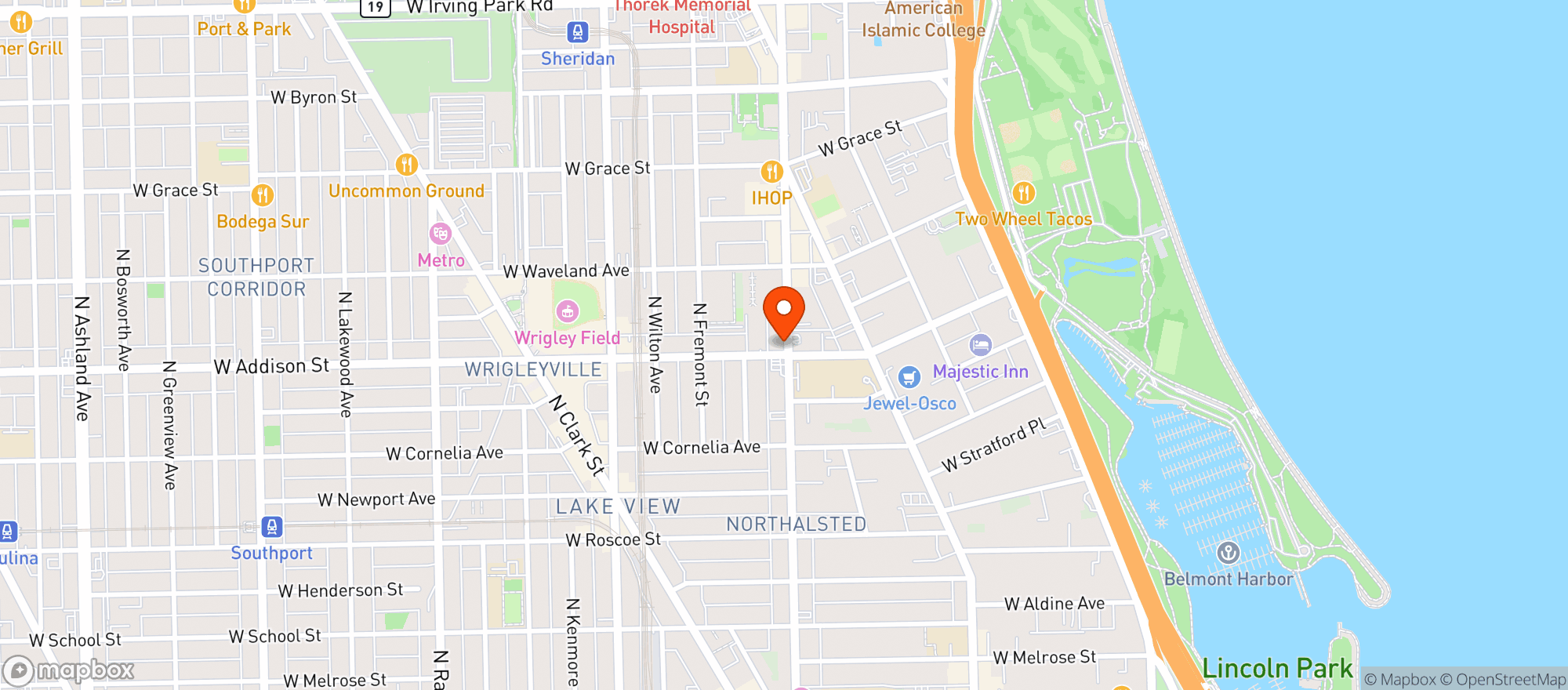 Map showing Whole Foods Market - Halsted & Waveland Store