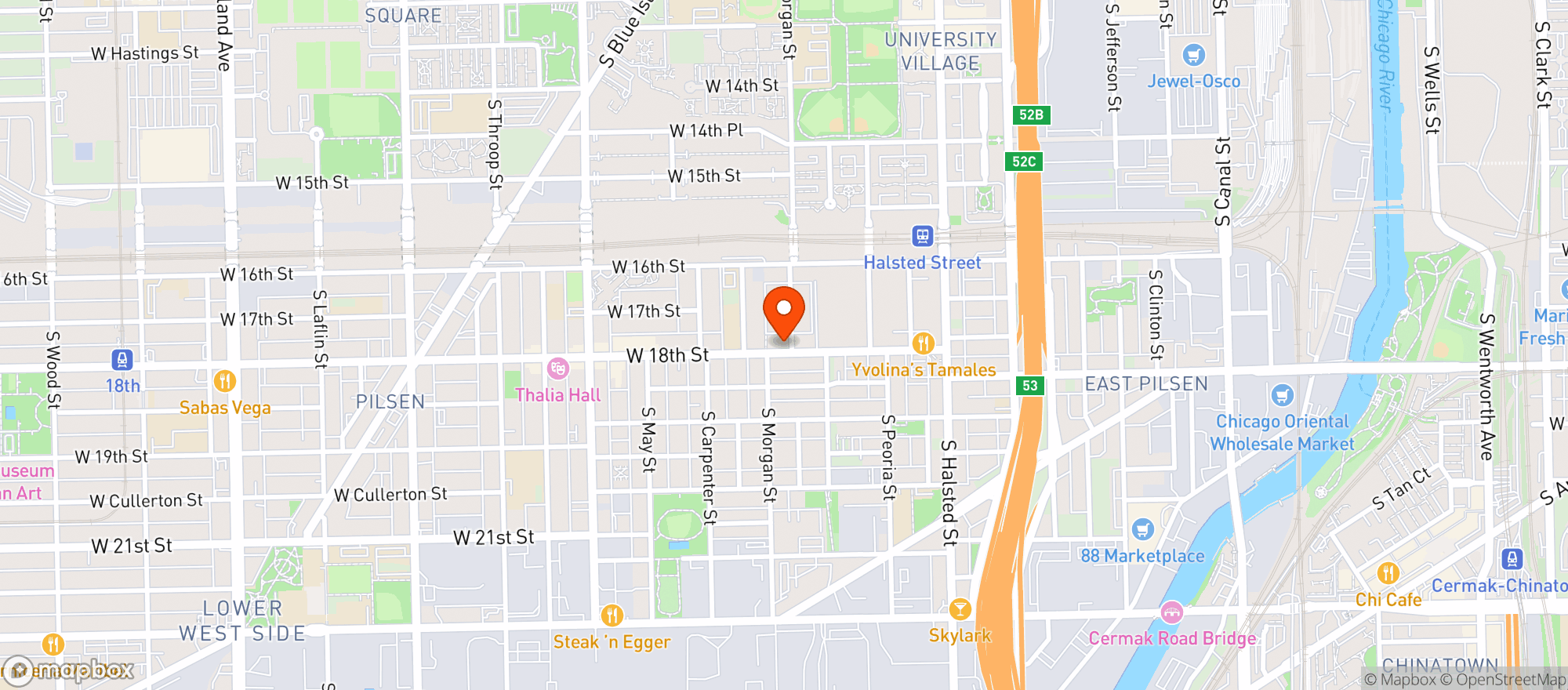 Map showing Simone's