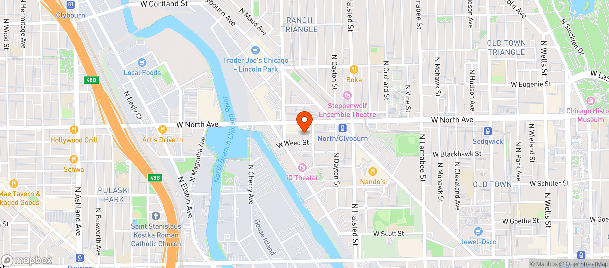 Map showing Williams Sonoma