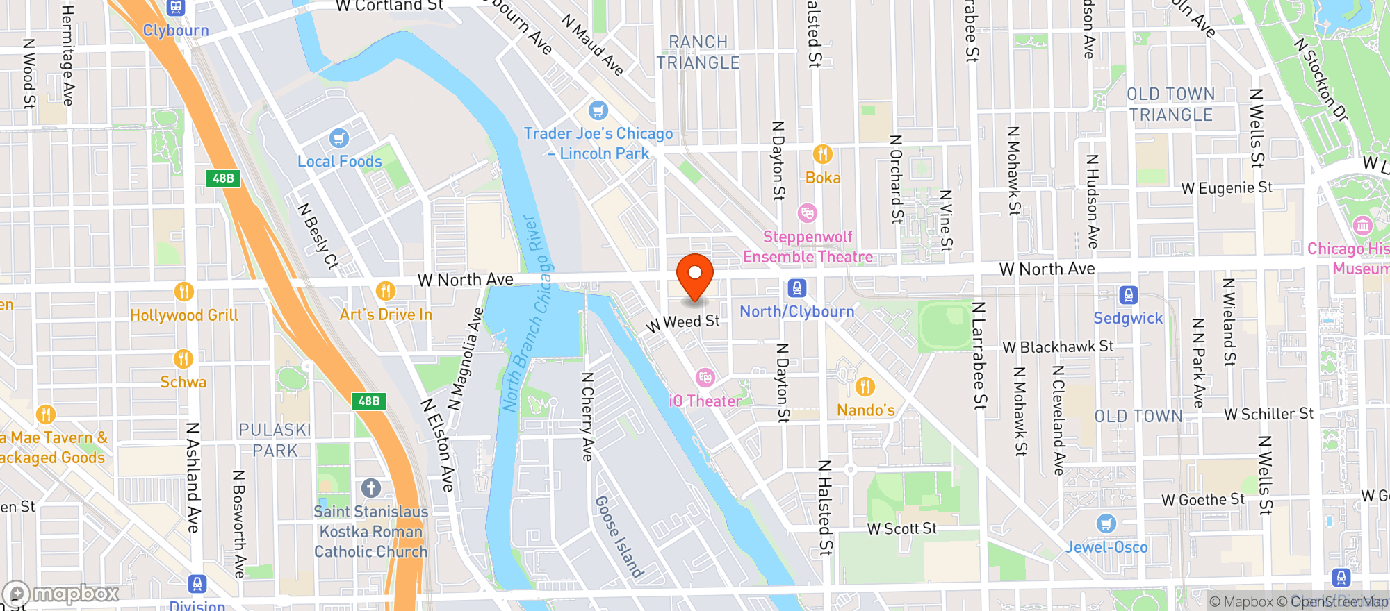 Map showing Joes Bar