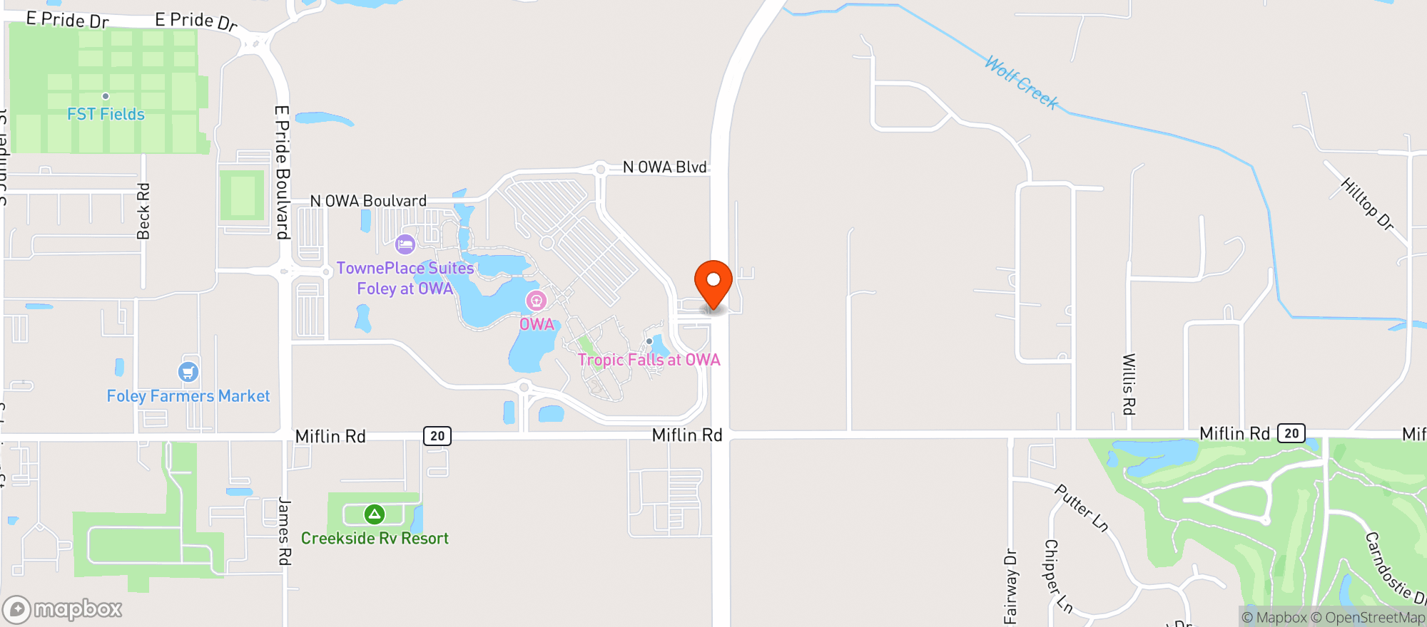Map showing Publix Super Market