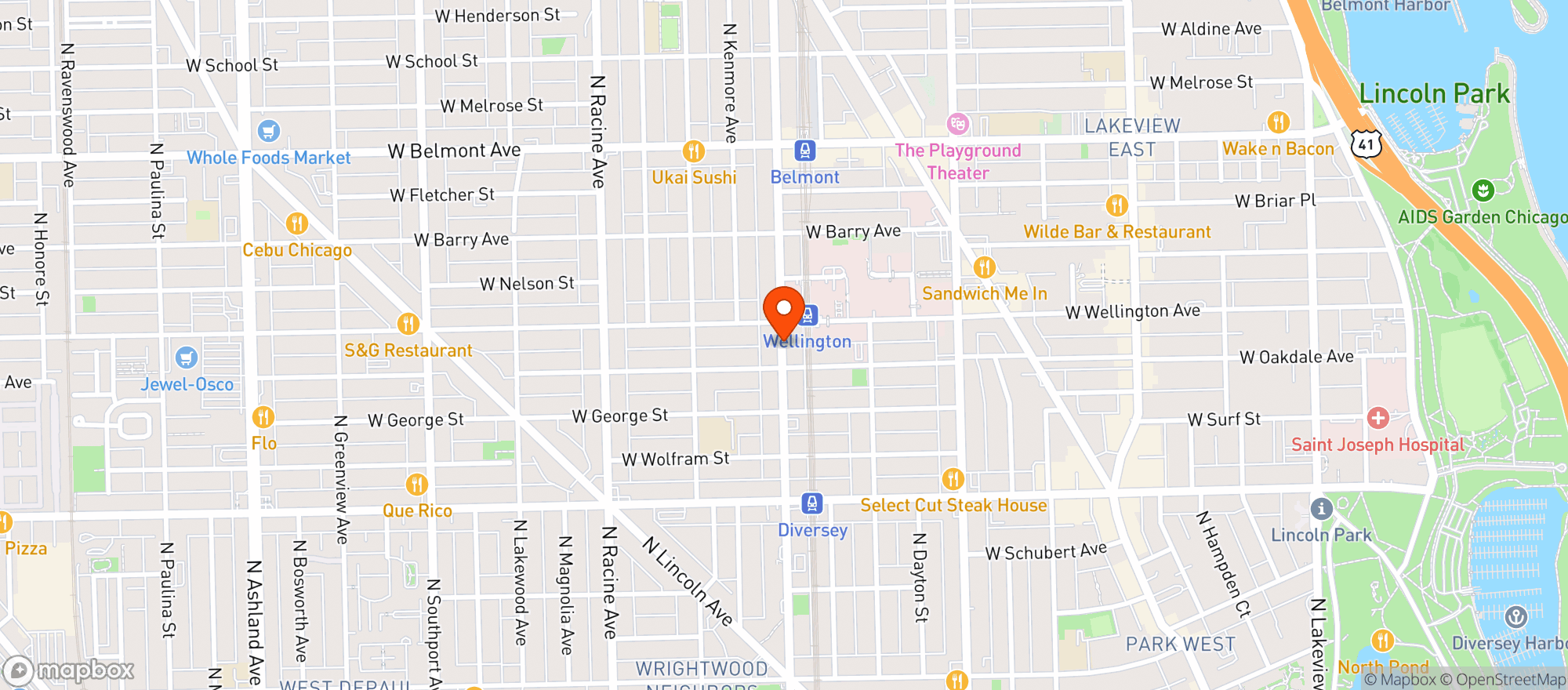 Map showing Sheffields Market & Deli