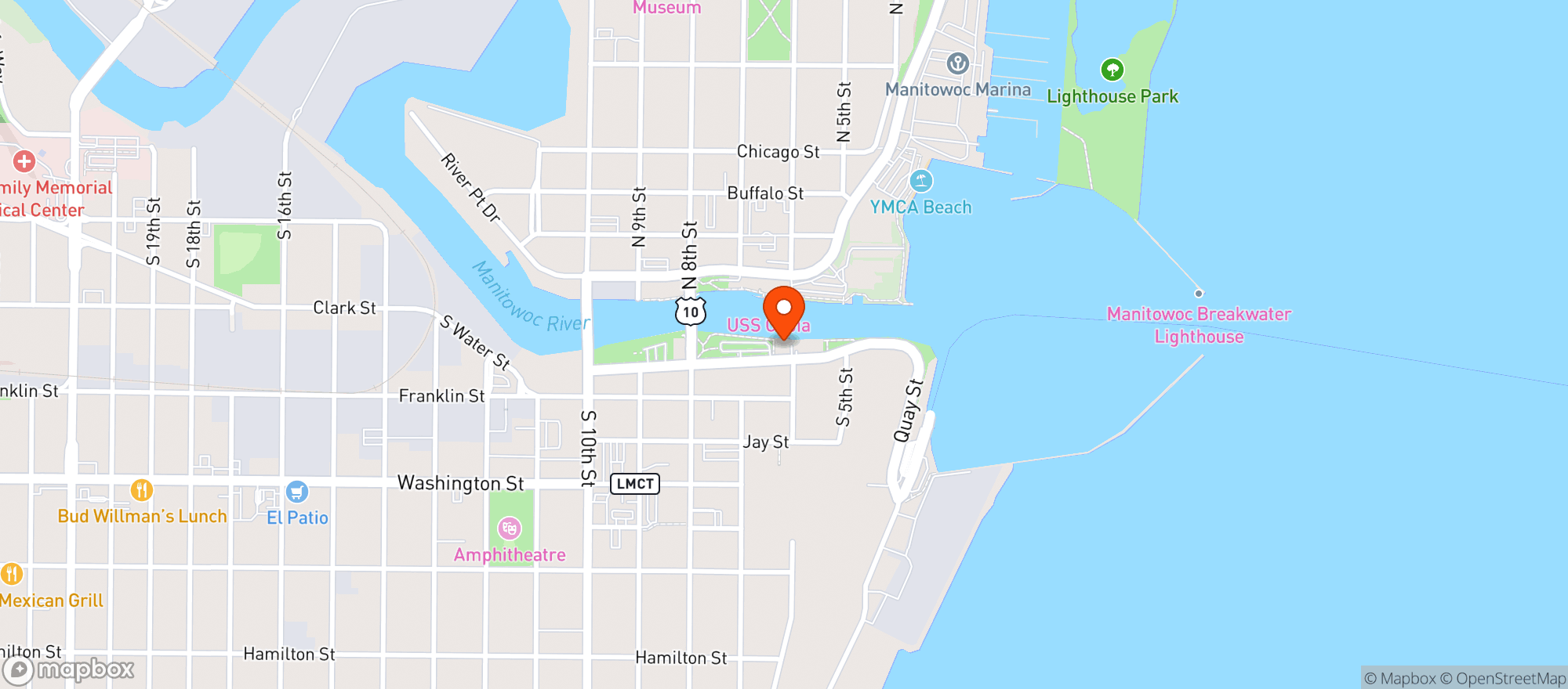 Map showing The Wharf