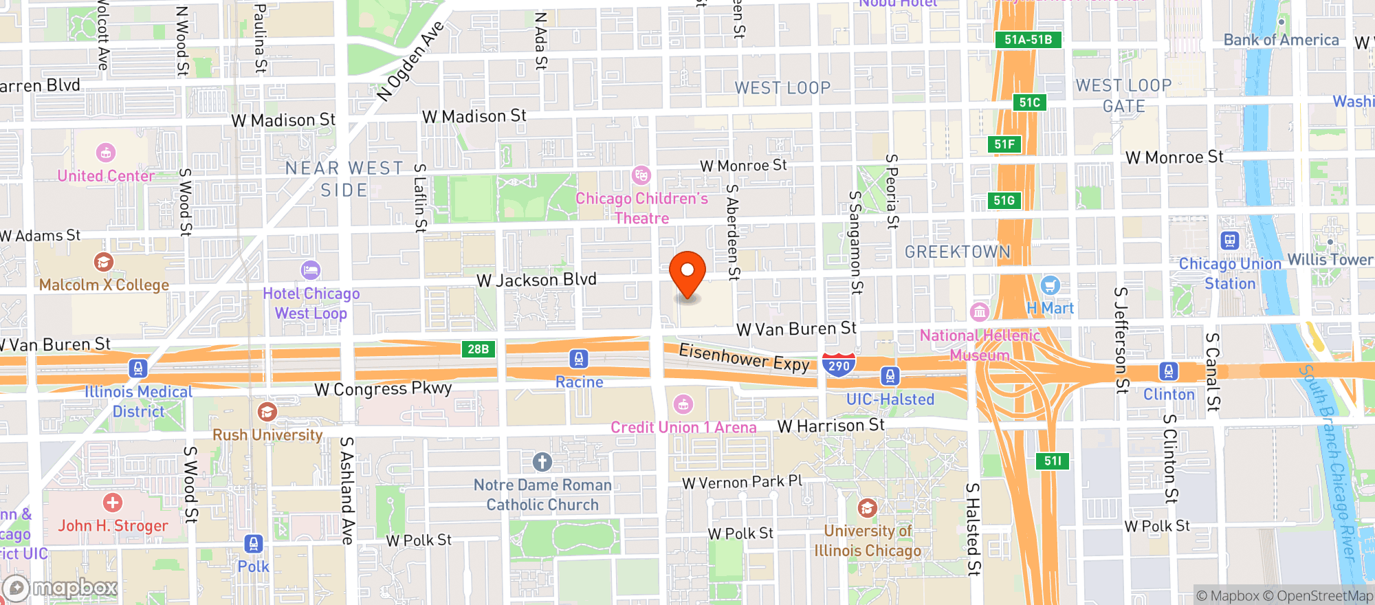 Map showing TARGET - CHICAGO WEST LOOP