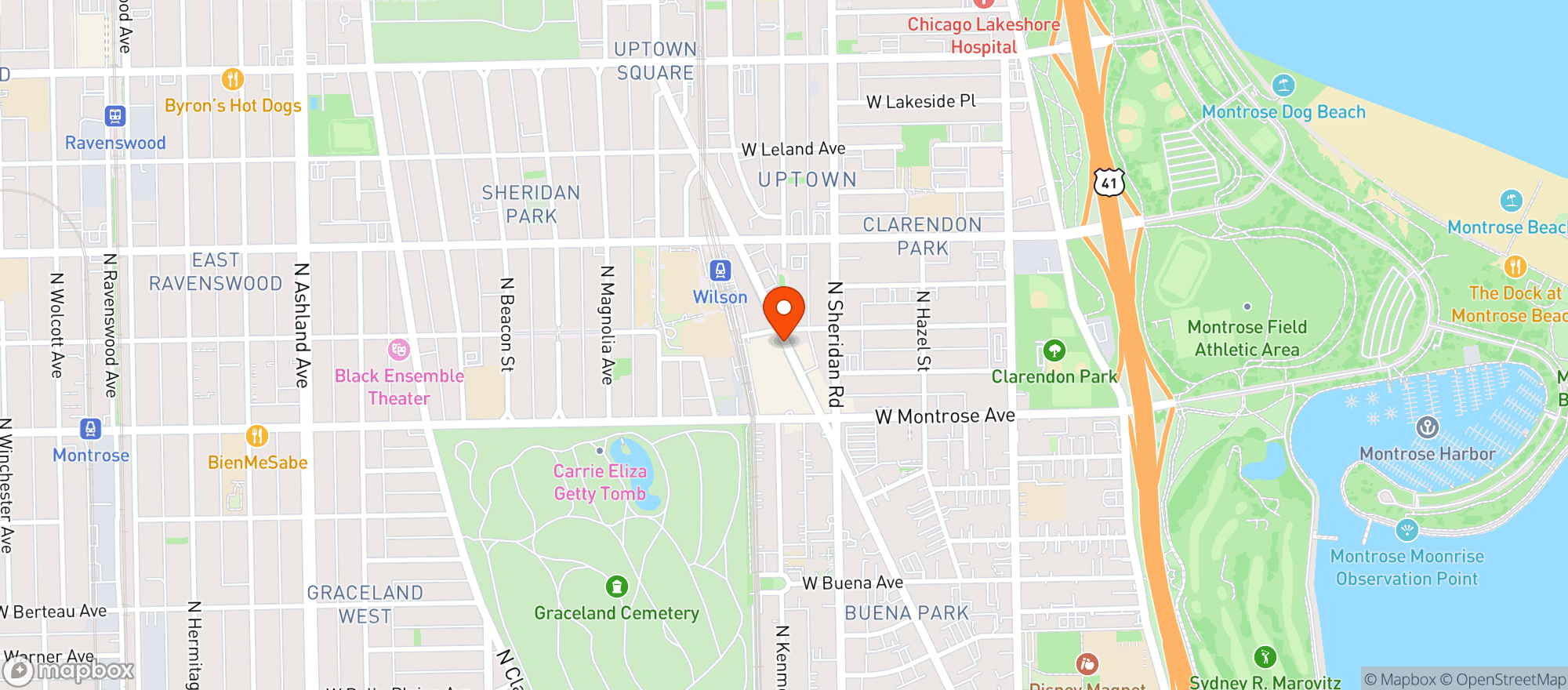 Map showing Target - Chicago Wilson Yard