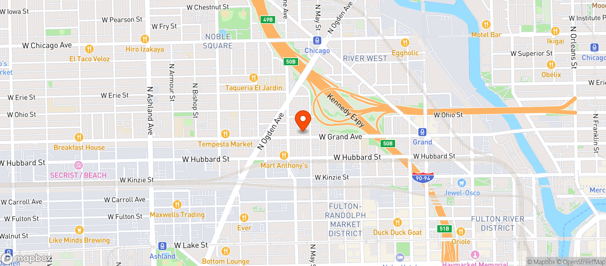 Map showing West Loop Wine And Spirits