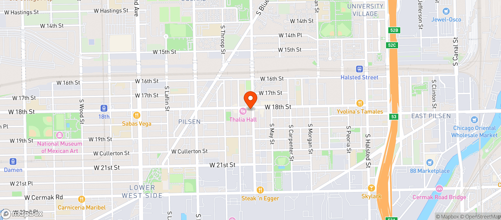 Map showing Honky Tonk Bbq