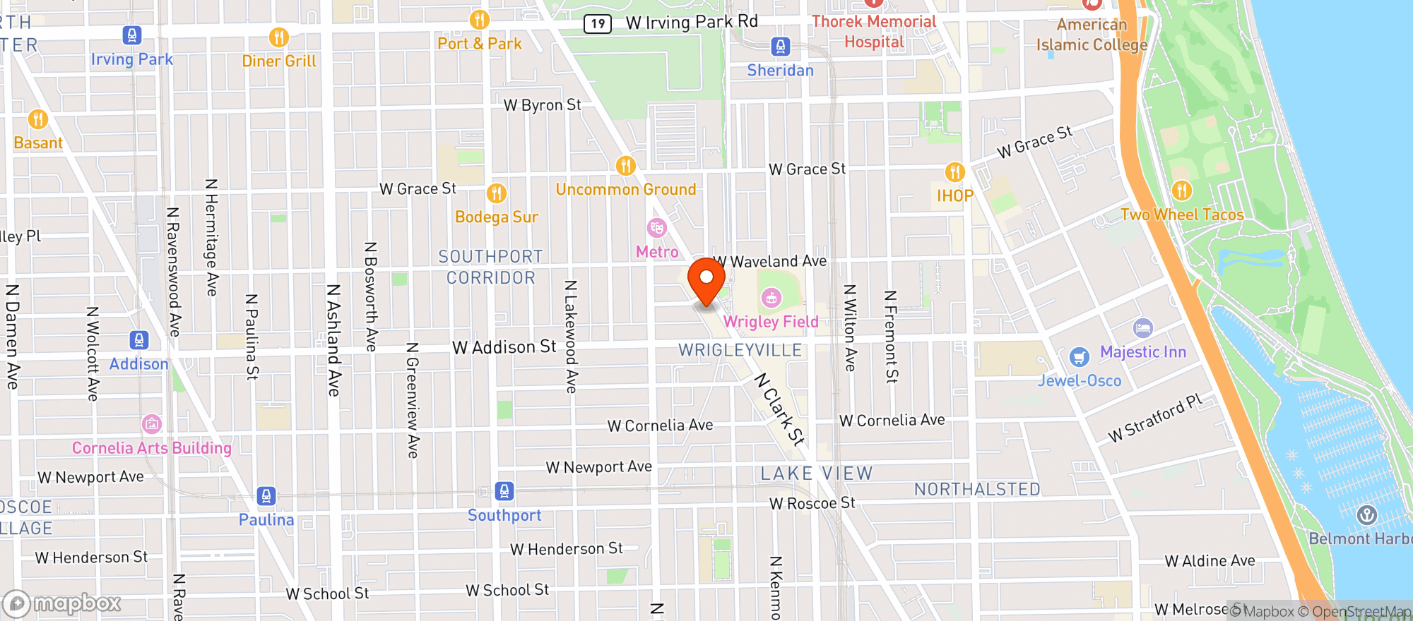 Map showing Mordecai Brown