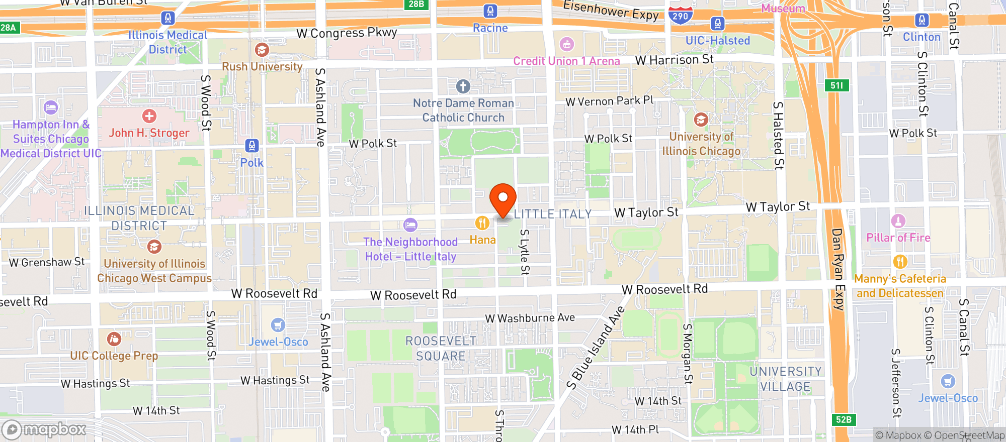 Map showing The Bar 10 Doors