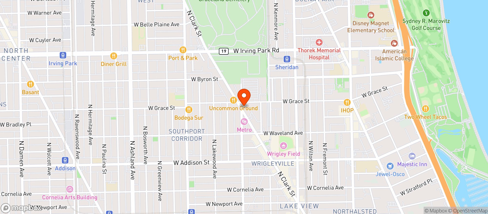 Map showing Edibles Express