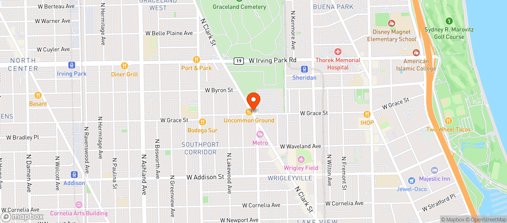 Map showing Almost Home Tavern & Grill