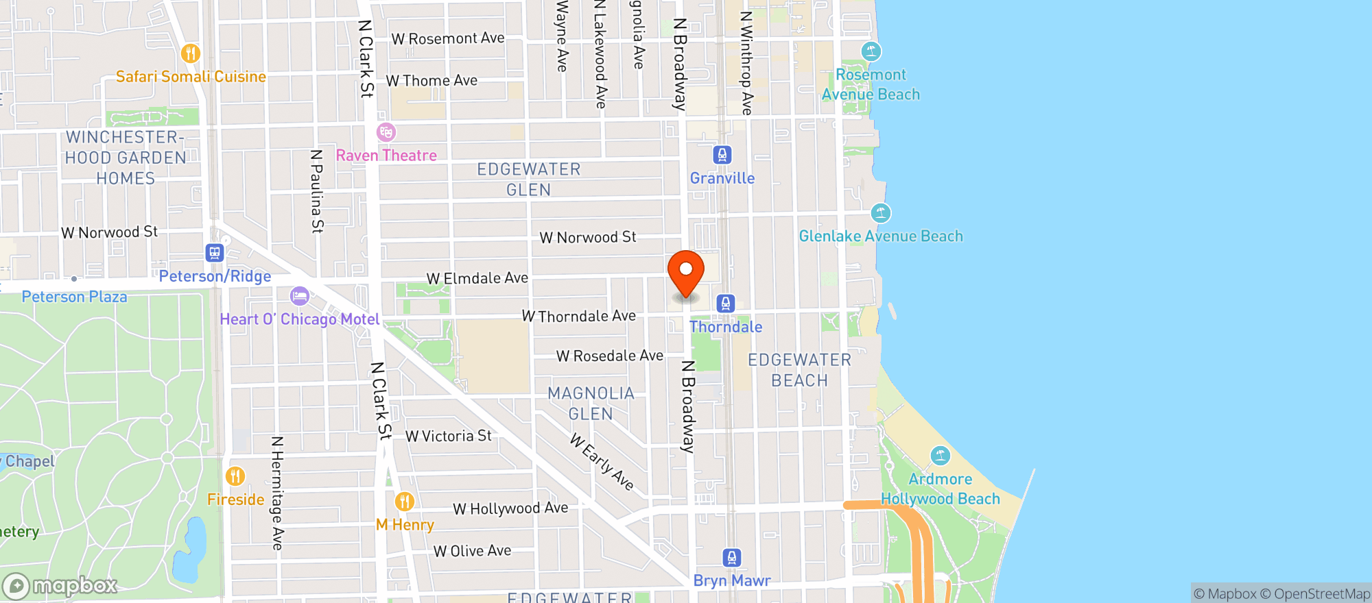 Map showing La Parrilla Latin Food
