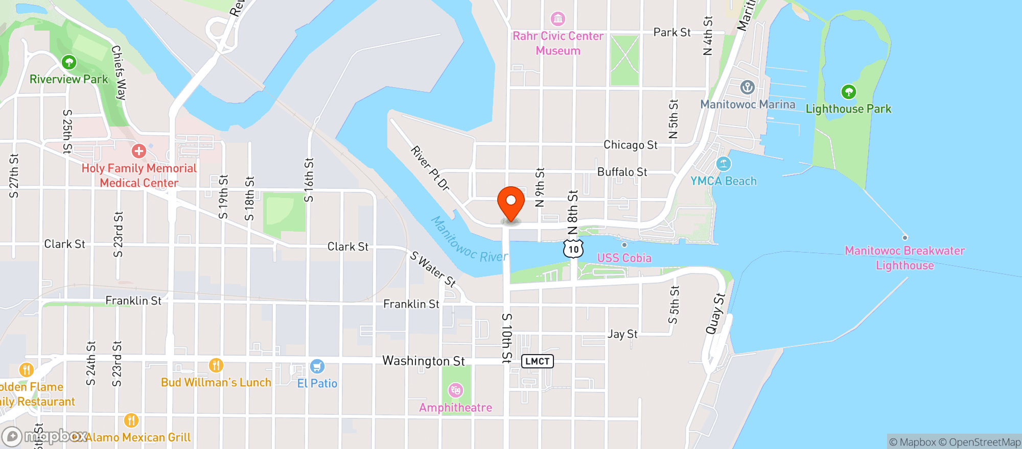 Map showing Bridgeview Bar
