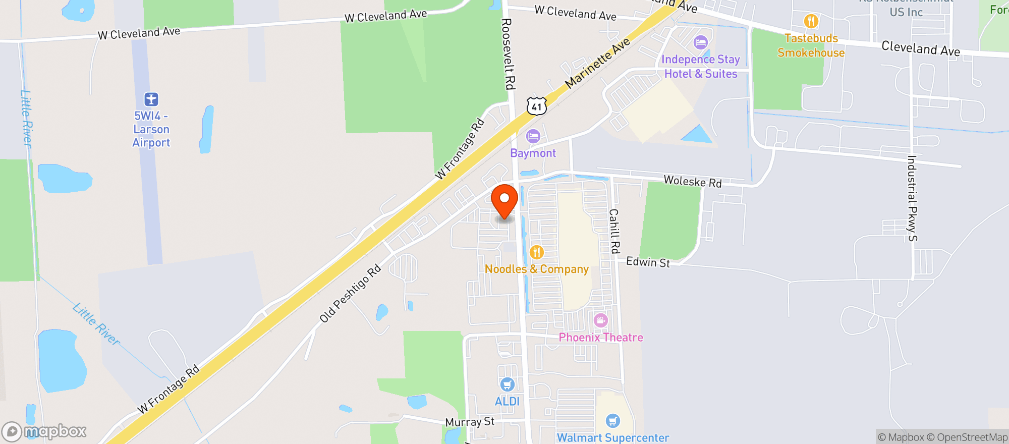 Map showing Kwik Trip #577