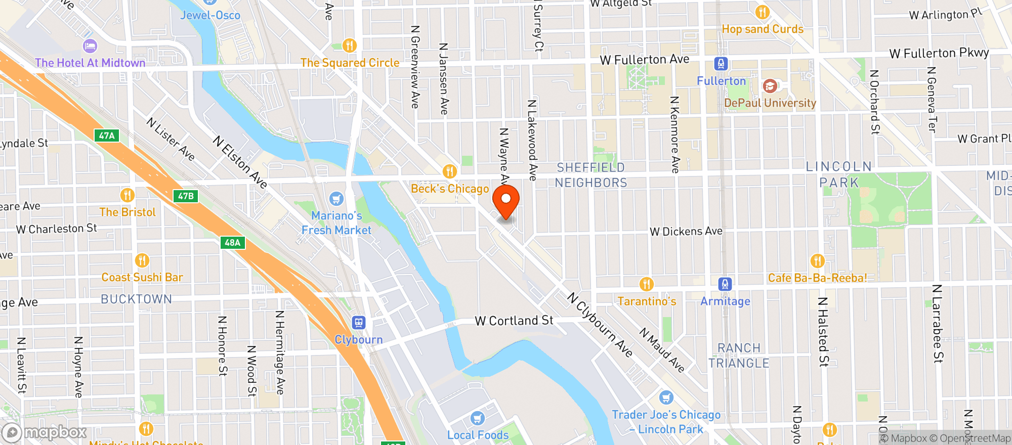 Map showing Spf Chicago
