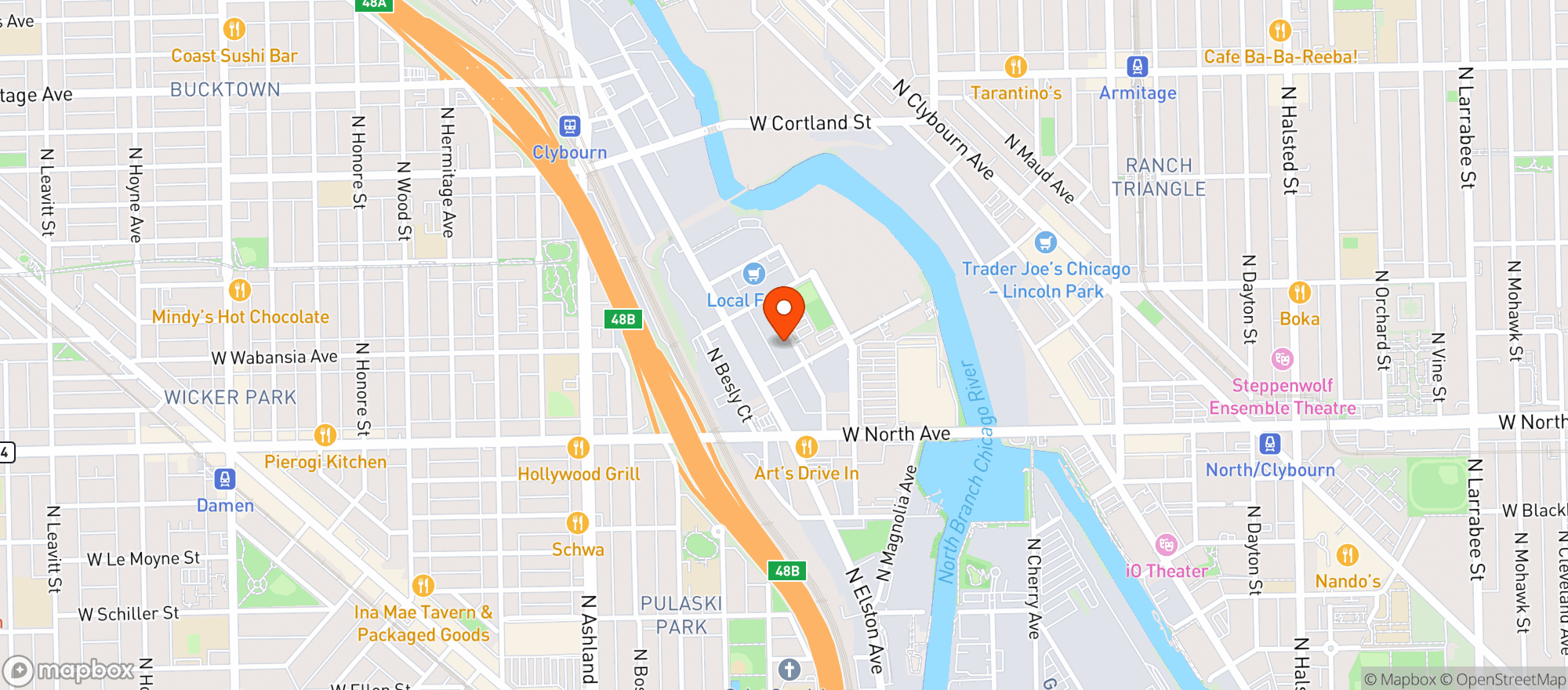 Map showing Ada Street