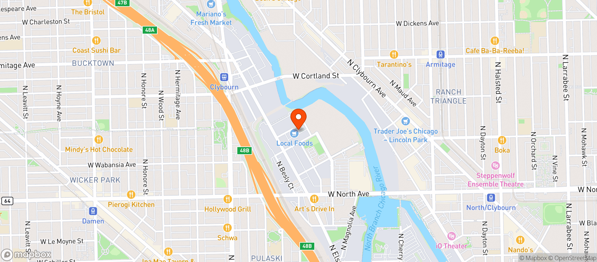 Map showing Chicago Local Foods
