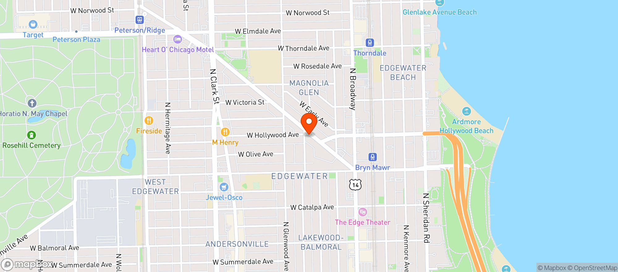 Map showing Hollywood Pantry