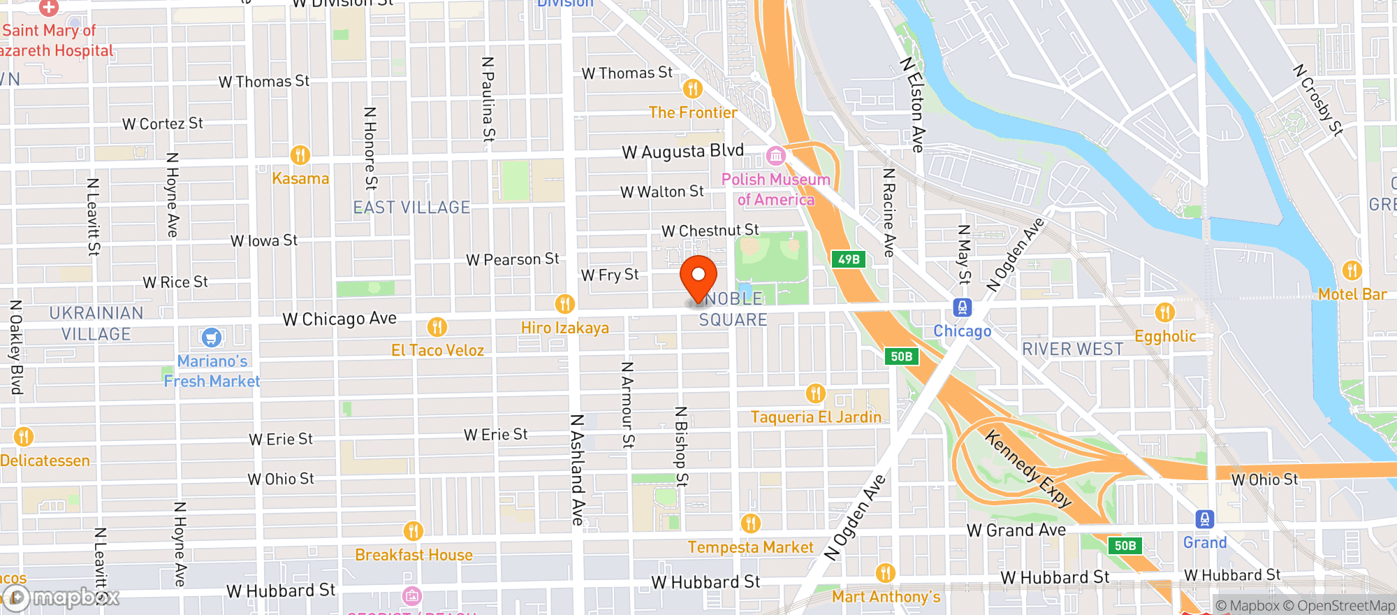 Map showing Five Star Bar