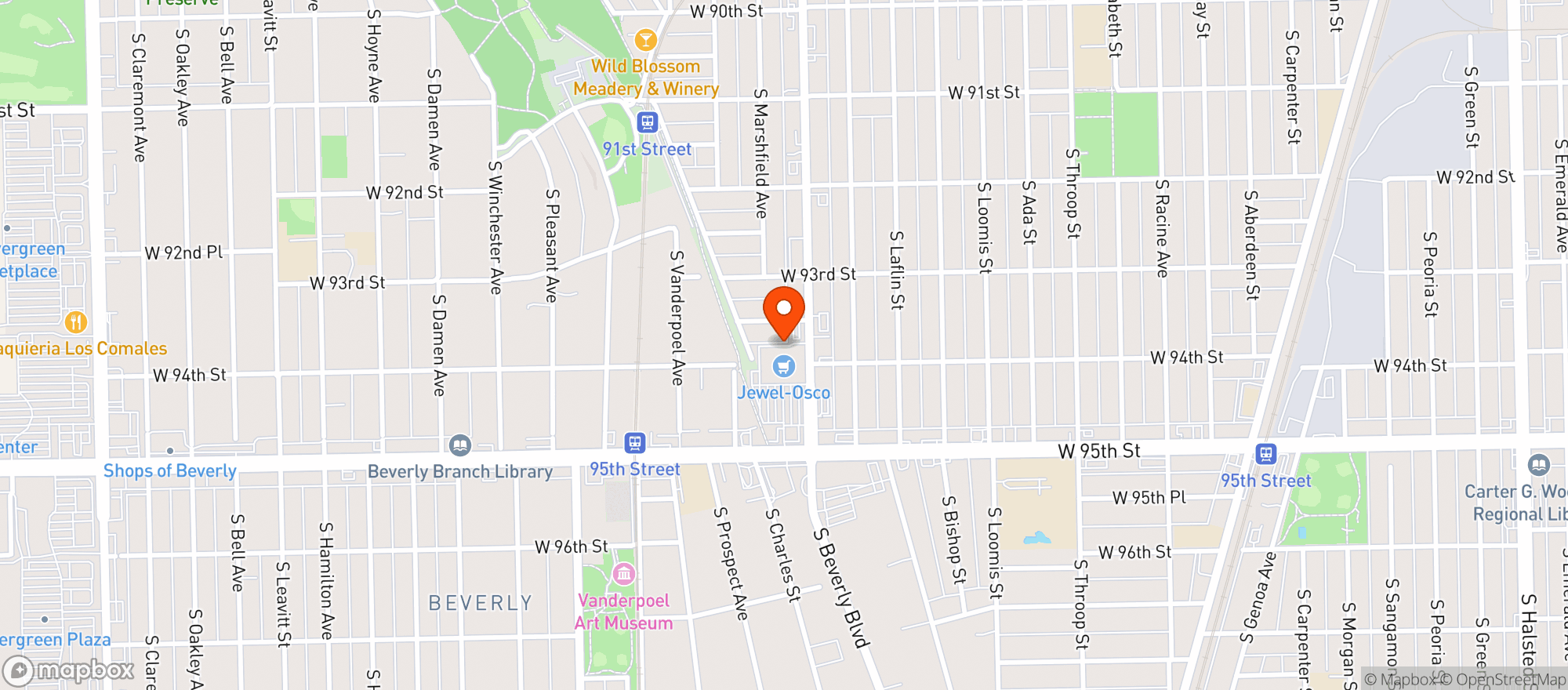 Map showing Osco Drug #3176