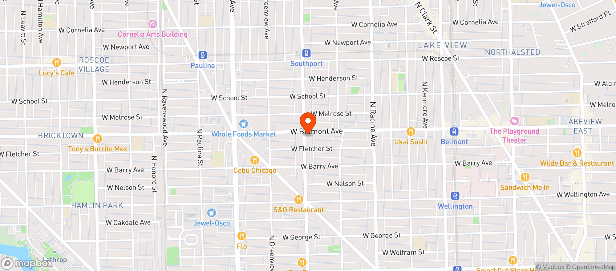 Map showing Schuba's Tavern