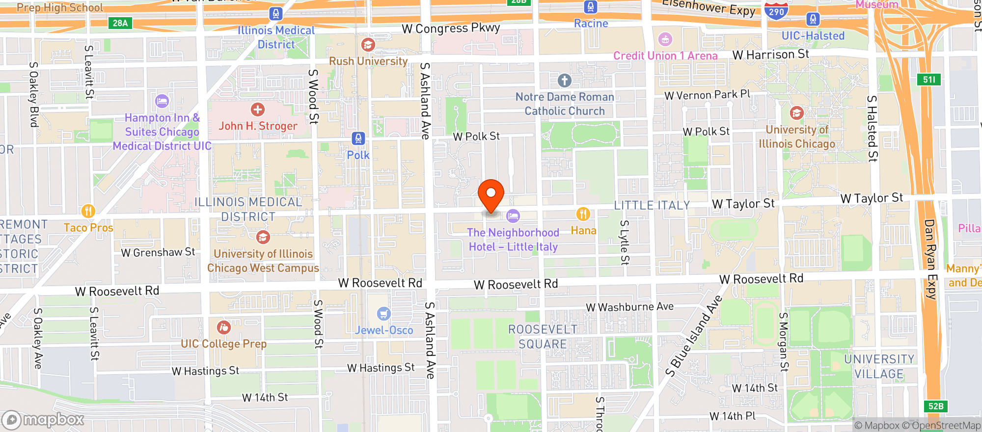 Map showing Taylor Wine & Spirits