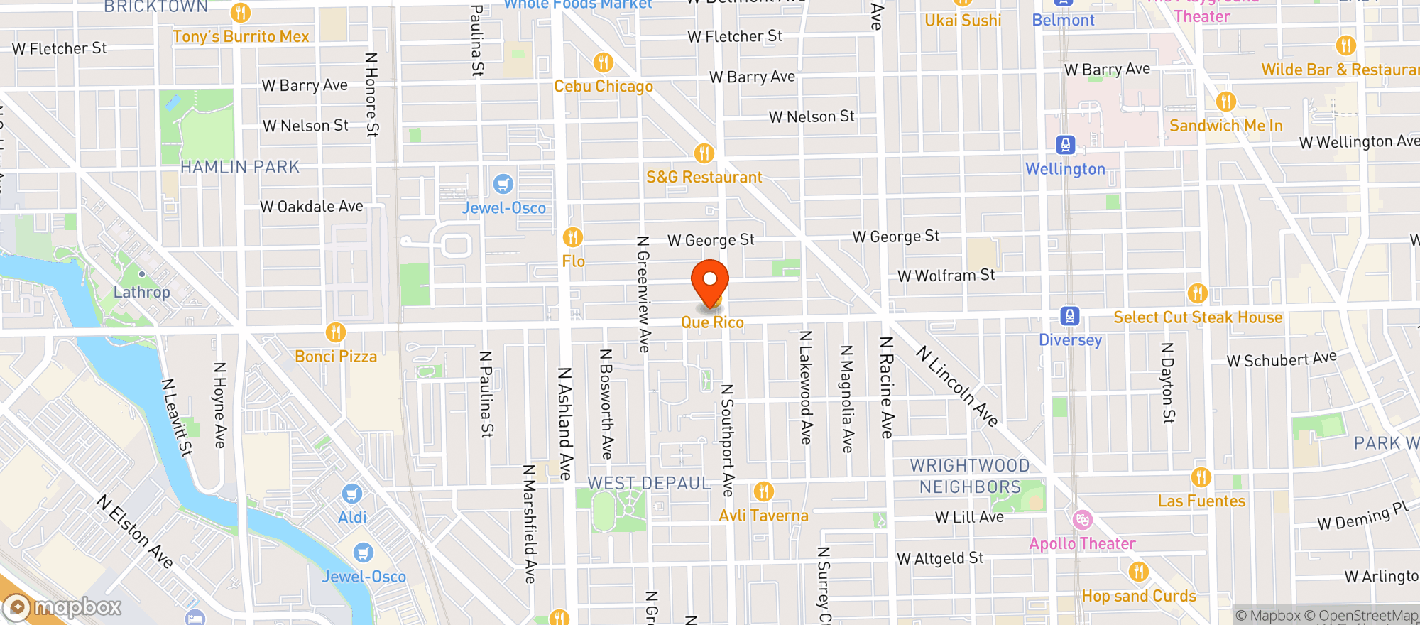 Map showing Gorill Sushi (Diversey)