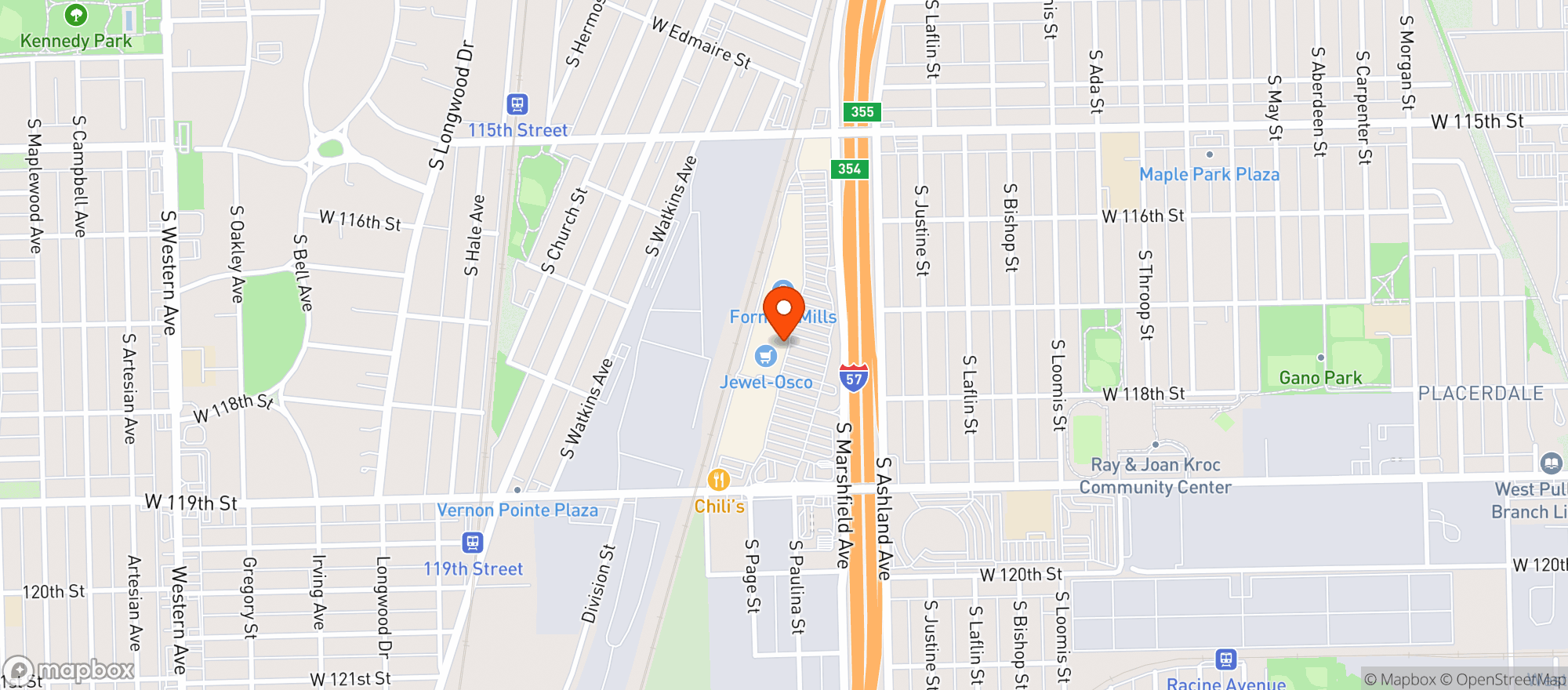 Map showing Osco Drug #0187