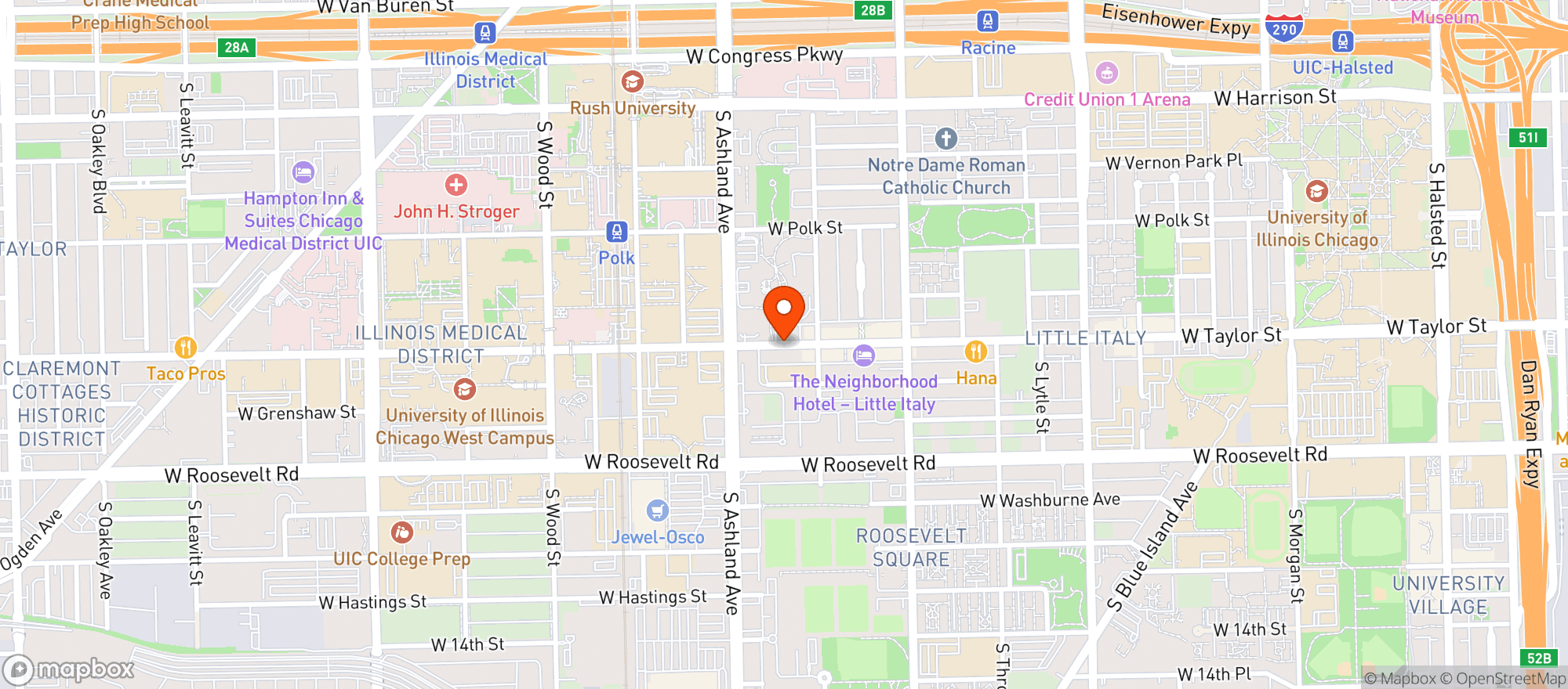 Map showing 7 Eleven