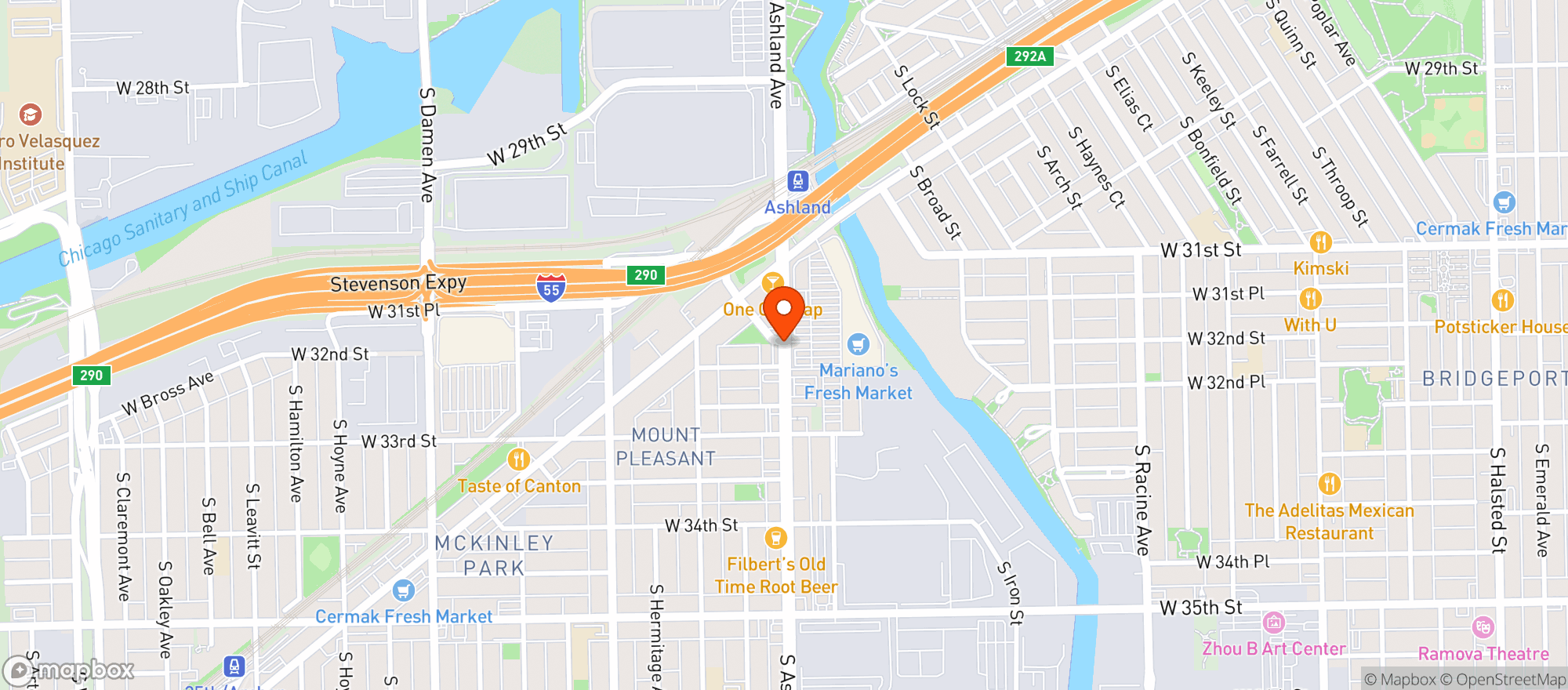 Map showing Shop & Go Liquors