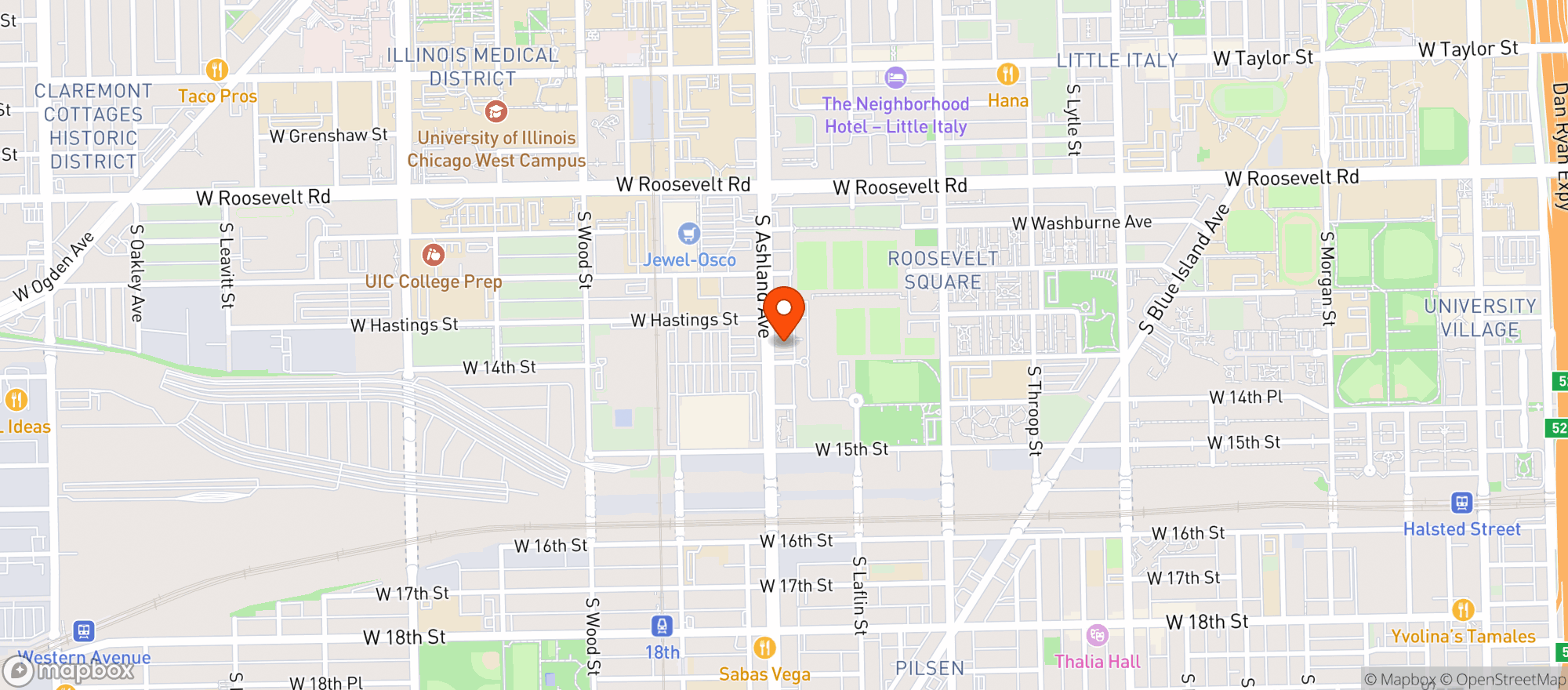 Map showing Gopuff (Chicago)