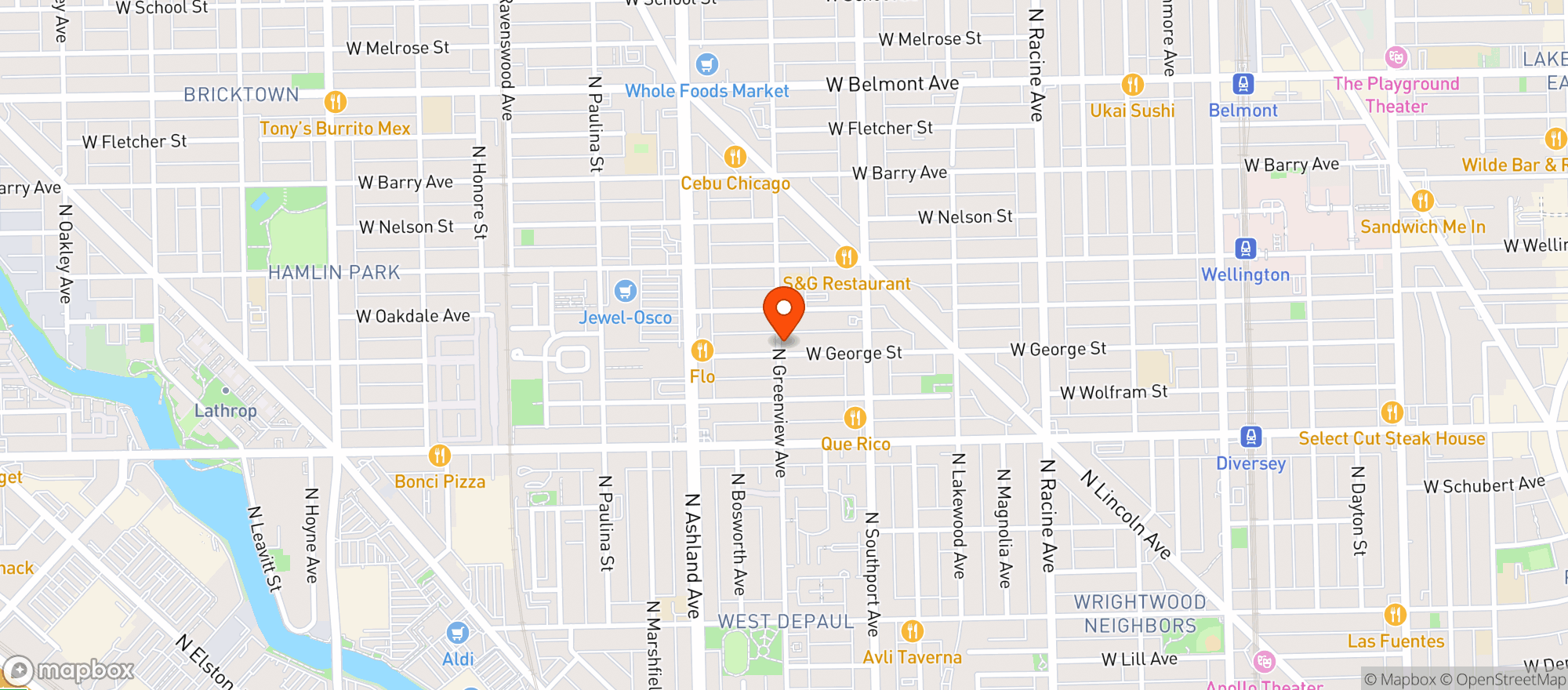 Map showing Side Street Saloon