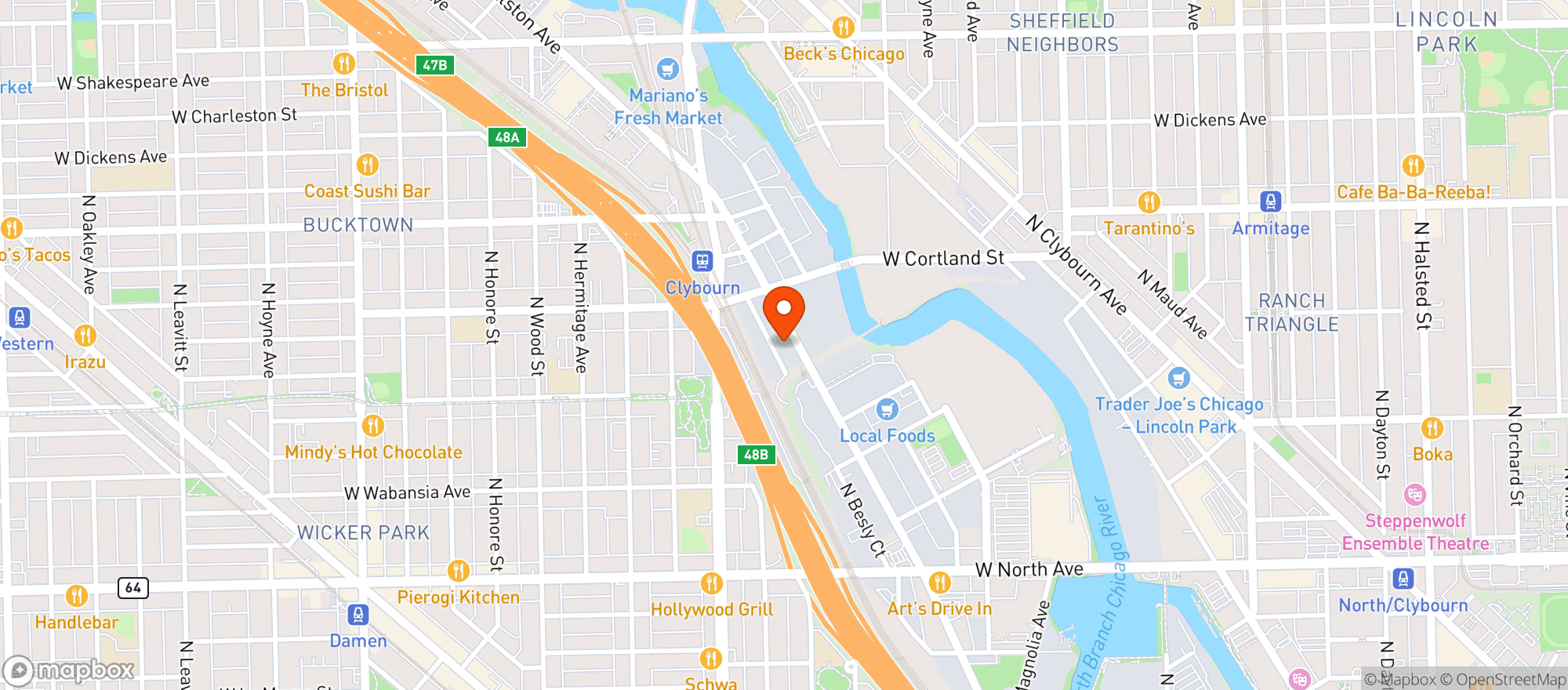 Map showing Vin Chgo #1826 Elston Wine Di