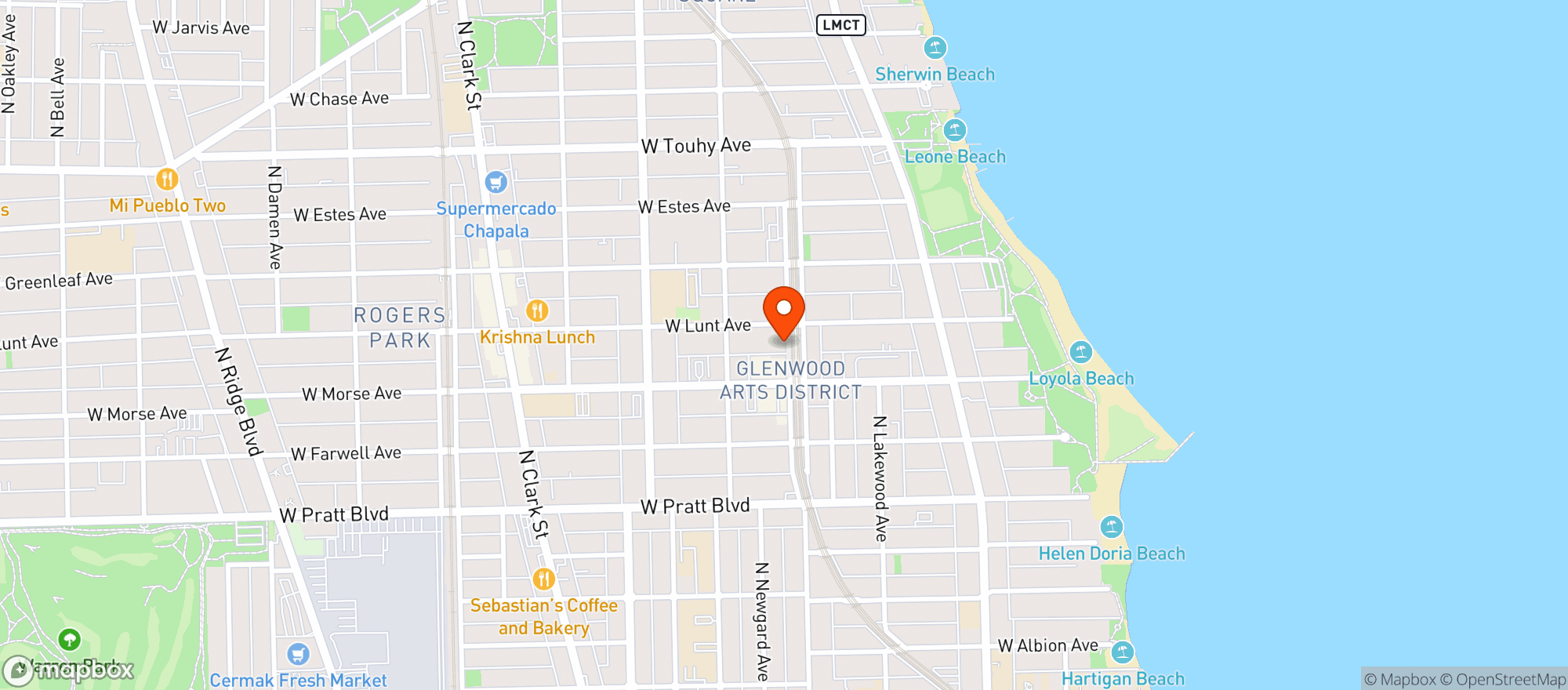 Map showing Rogers Market